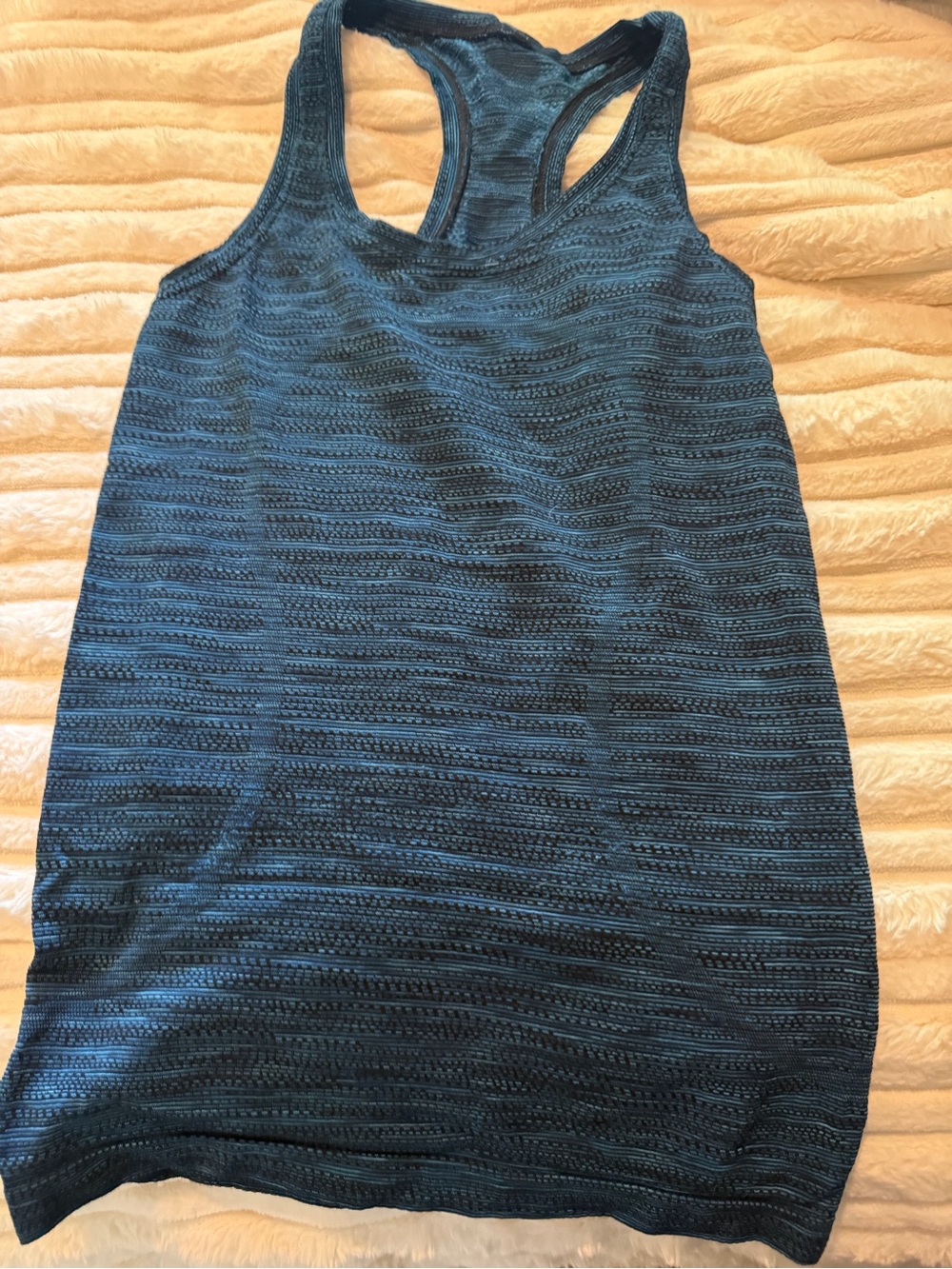 lululemon athletica teal striped racerback tank top